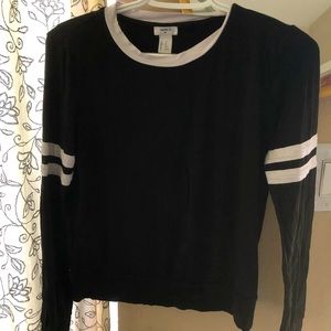Forever 21 Black Jersey Long Sleeve Top Size XS
